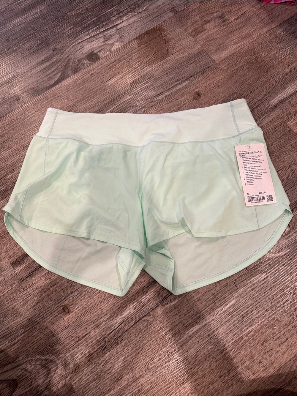 NEW with tags! Lululemon Speed Up Mid-Rise Lined Short 4" Mint Moment Sz 14